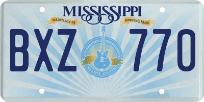 MS license plate BXZ770