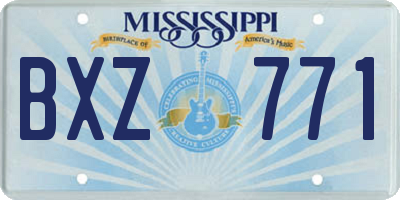 MS license plate BXZ771