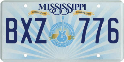 MS license plate BXZ776