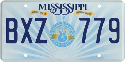 MS license plate BXZ779