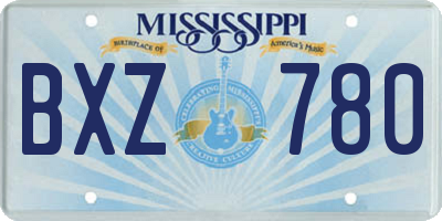 MS license plate BXZ780