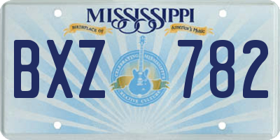 MS license plate BXZ782