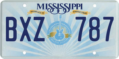 MS license plate BXZ787