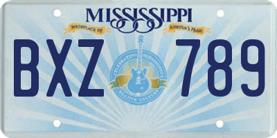 MS license plate BXZ789