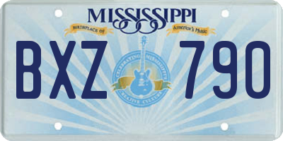 MS license plate BXZ790