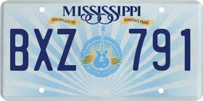 MS license plate BXZ791