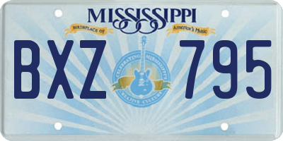 MS license plate BXZ795