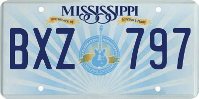 MS license plate BXZ797