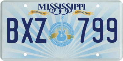 MS license plate BXZ799