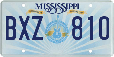 MS license plate BXZ810