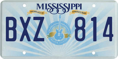 MS license plate BXZ814