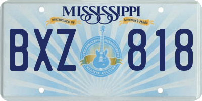 MS license plate BXZ818