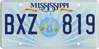 MS license plate BXZ819