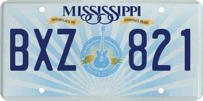 MS license plate BXZ821