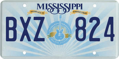 MS license plate BXZ824