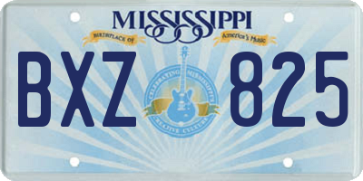MS license plate BXZ825