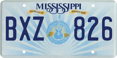 MS license plate BXZ826