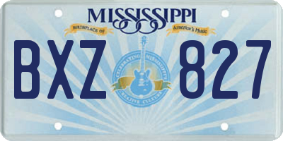 MS license plate BXZ827