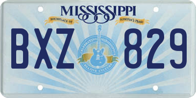 MS license plate BXZ829