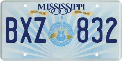 MS license plate BXZ832