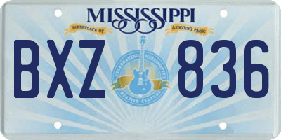 MS license plate BXZ836