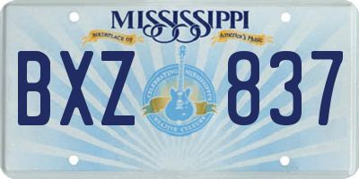 MS license plate BXZ837