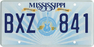 MS license plate BXZ841