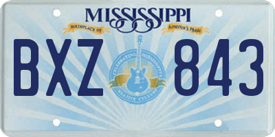 MS license plate BXZ843