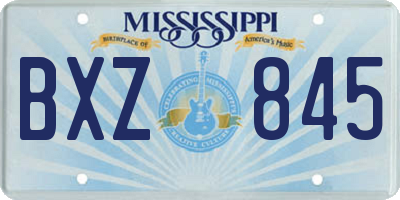 MS license plate BXZ845