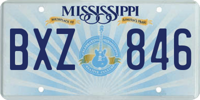 MS license plate BXZ846