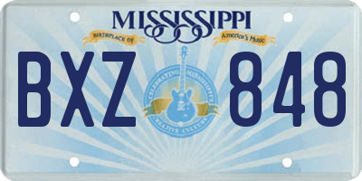 MS license plate BXZ848