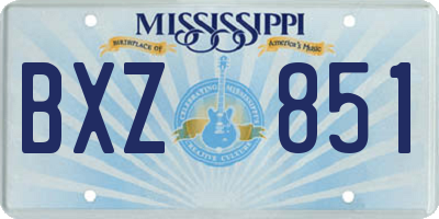 MS license plate BXZ851