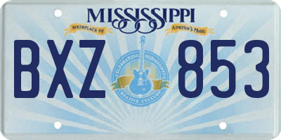 MS license plate BXZ853