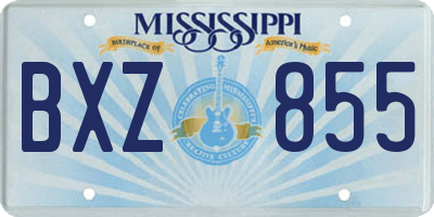 MS license plate BXZ855