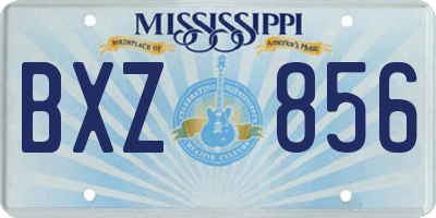 MS license plate BXZ856