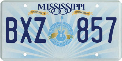 MS license plate BXZ857