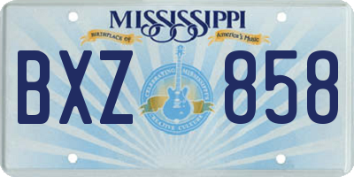 MS license plate BXZ858