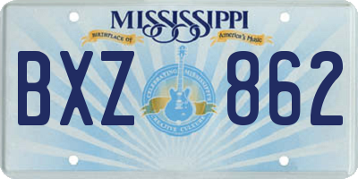 MS license plate BXZ862