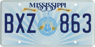 MS license plate BXZ863