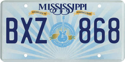 MS license plate BXZ868