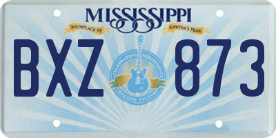 MS license plate BXZ873