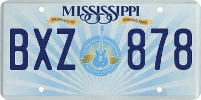 MS license plate BXZ878