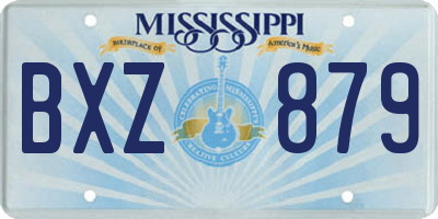 MS license plate BXZ879