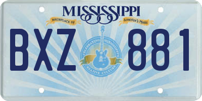MS license plate BXZ881