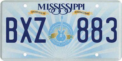 MS license plate BXZ883