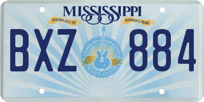 MS license plate BXZ884