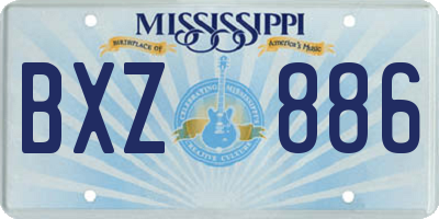 MS license plate BXZ886