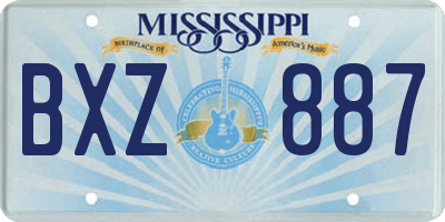 MS license plate BXZ887