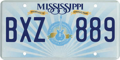 MS license plate BXZ889