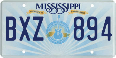 MS license plate BXZ894
